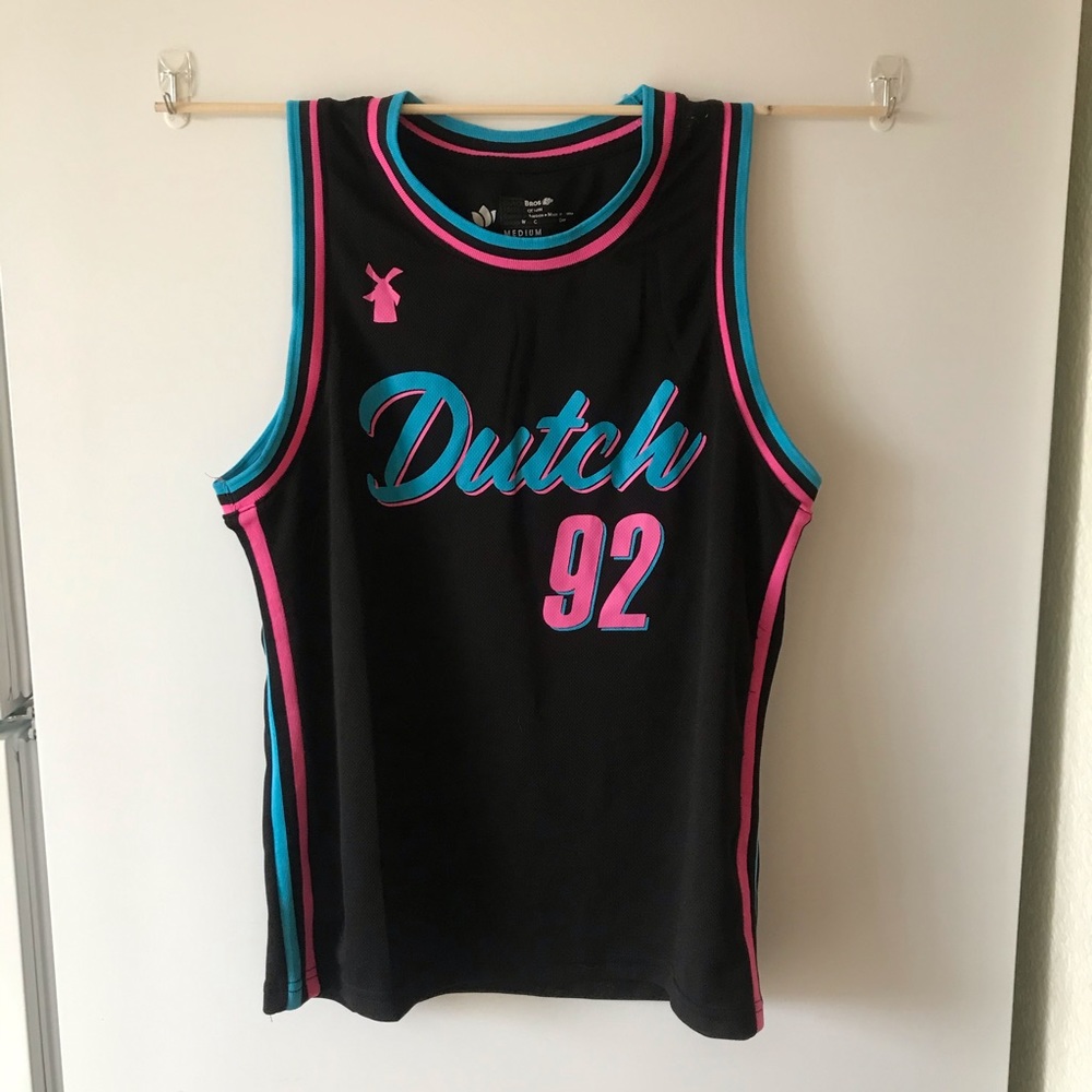 Dutch bros pink and blue jersey